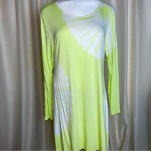 Soft Surroundings Tie Dye Neon Tunic Top Tee Mini-Dress